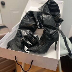 ALDO CROC BELT BOOTS